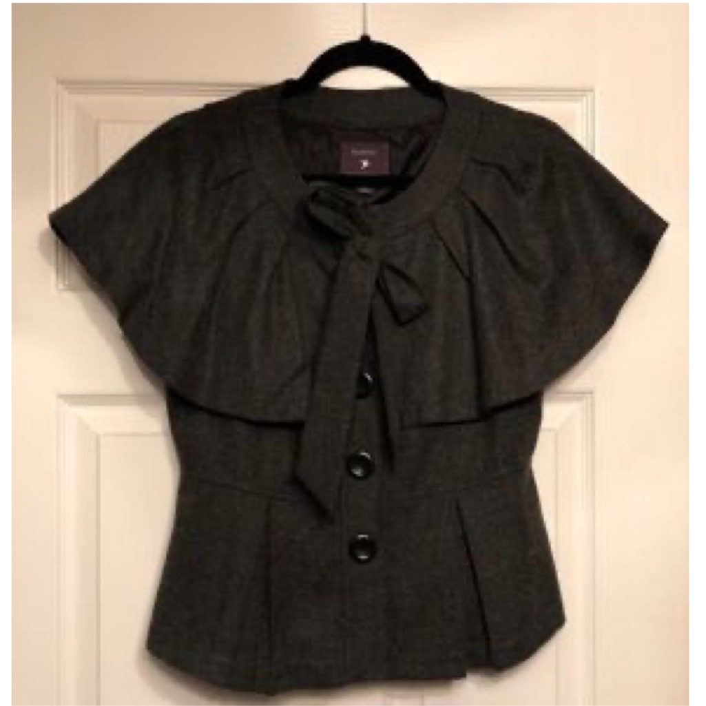 Snap Button Down Cape Style Jacket